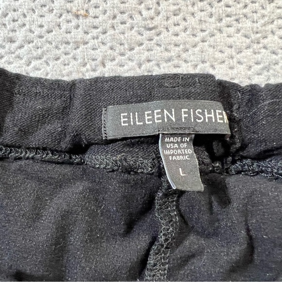 Eileen Fisher Black Pull On Casual Pants Size Large EUC - Picture 2 of 6